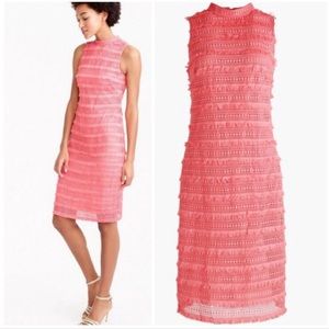 J CREW Coral Fringy Lace Sheath Petite Dress